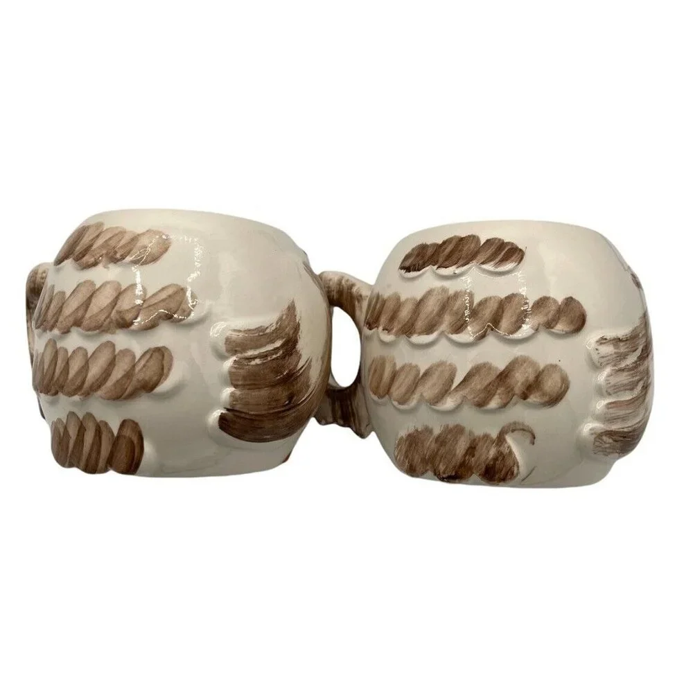 VTG Anthropomorphic Owl 2 Piece Ceramic Mug Set 8 oz Wing Shaped Handle … - Picture 4 of 6